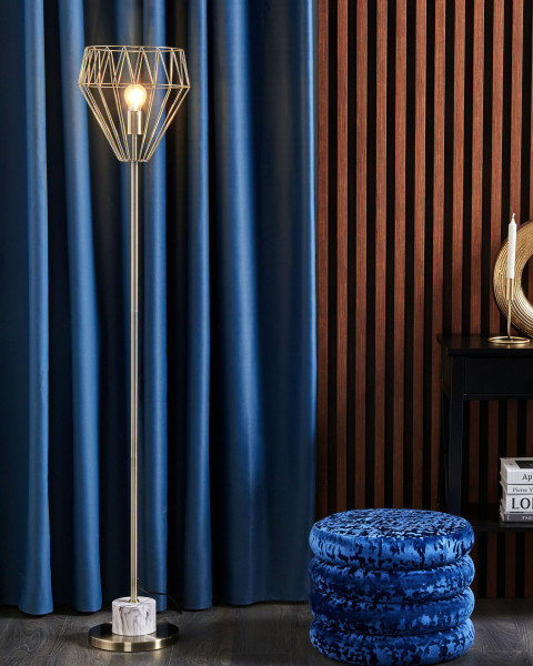 Lampa podłogowa stojąca metalowa mosiężna