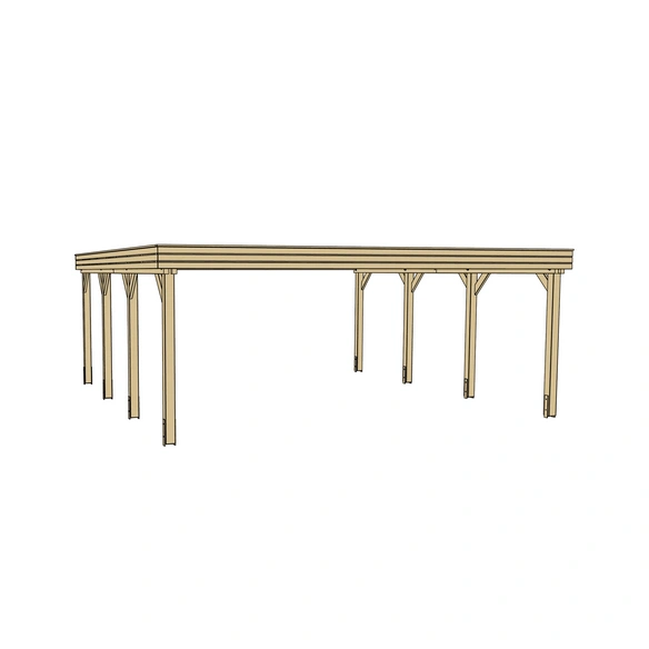 Carport, BxT: 552 x 614 cm, Firsthöhe: 240 cm, kesseldruckimprägniert