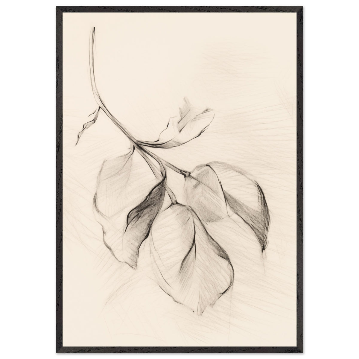 Artfulprints Poster met Lijst Botanical branch  - 70x100 cm - Zwart / Wit