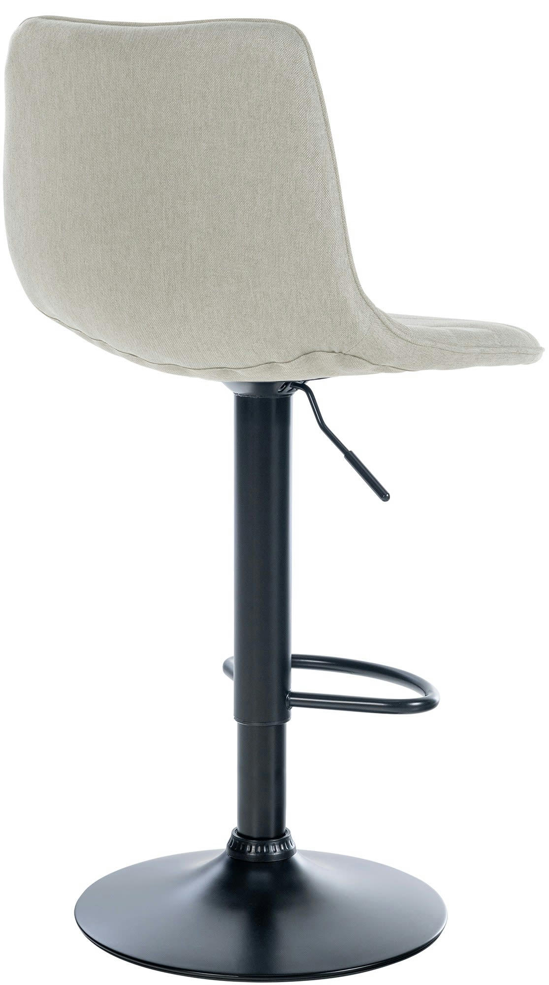 LEX - Tabouret de bar ajustable pivotant en tissu Crème