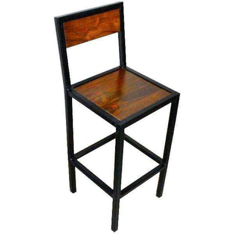 FACTORY - Chaise haute en acier et bois 75 cm