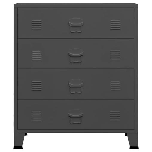 NNEVL Industrial Drawer Cabinet Anthracite 78x40x93 cm Metal