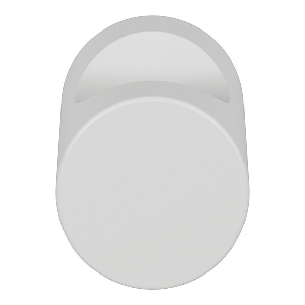 Bouton de meuble arrondi Dizel GoodHome mat blanc Ø2 x h. 2.5 cm