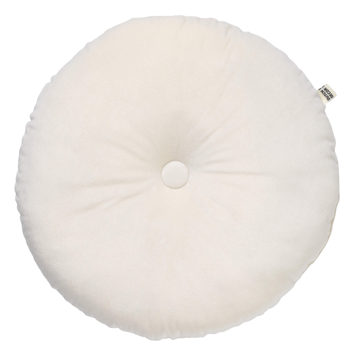 OLLY - sierkussen Ø38 cm - rond velvet - Snow White - wit