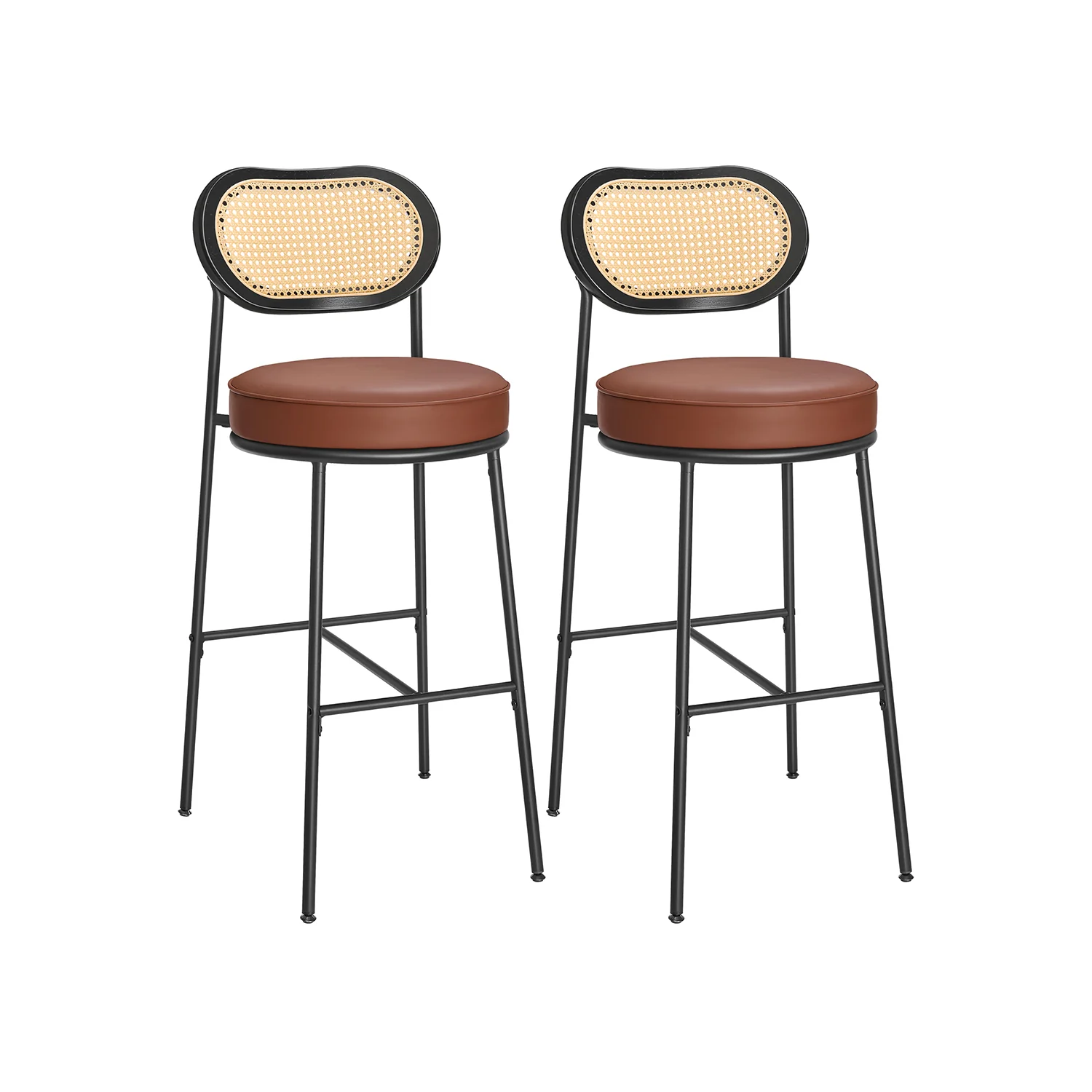 Tabourets de bar avec dossier incurvé - Lot 2
