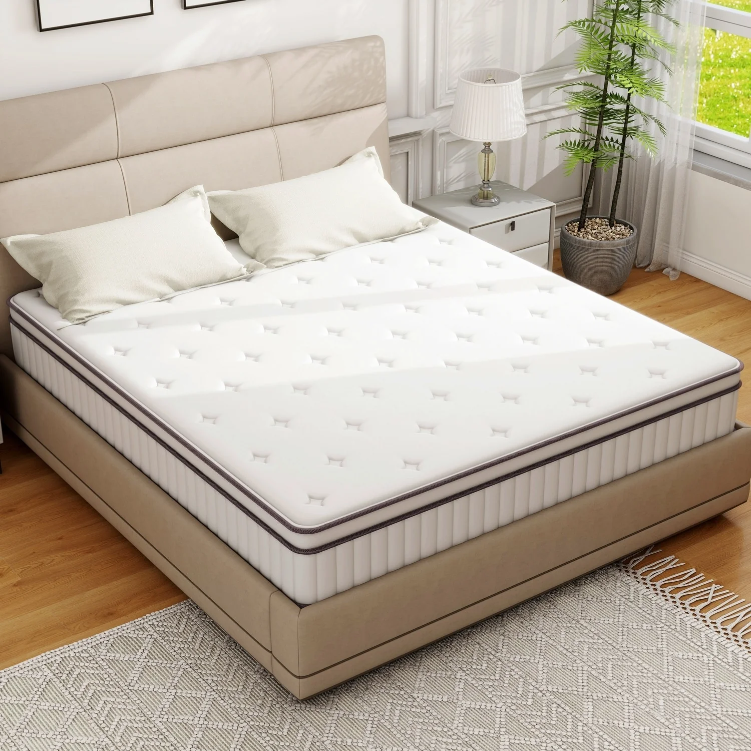 10 Inch Full Size Mattress, Full Hybrid Mattress, Pocketed Spring Memory Foam Mattress, Low Motion Transfer Mattress in A Box