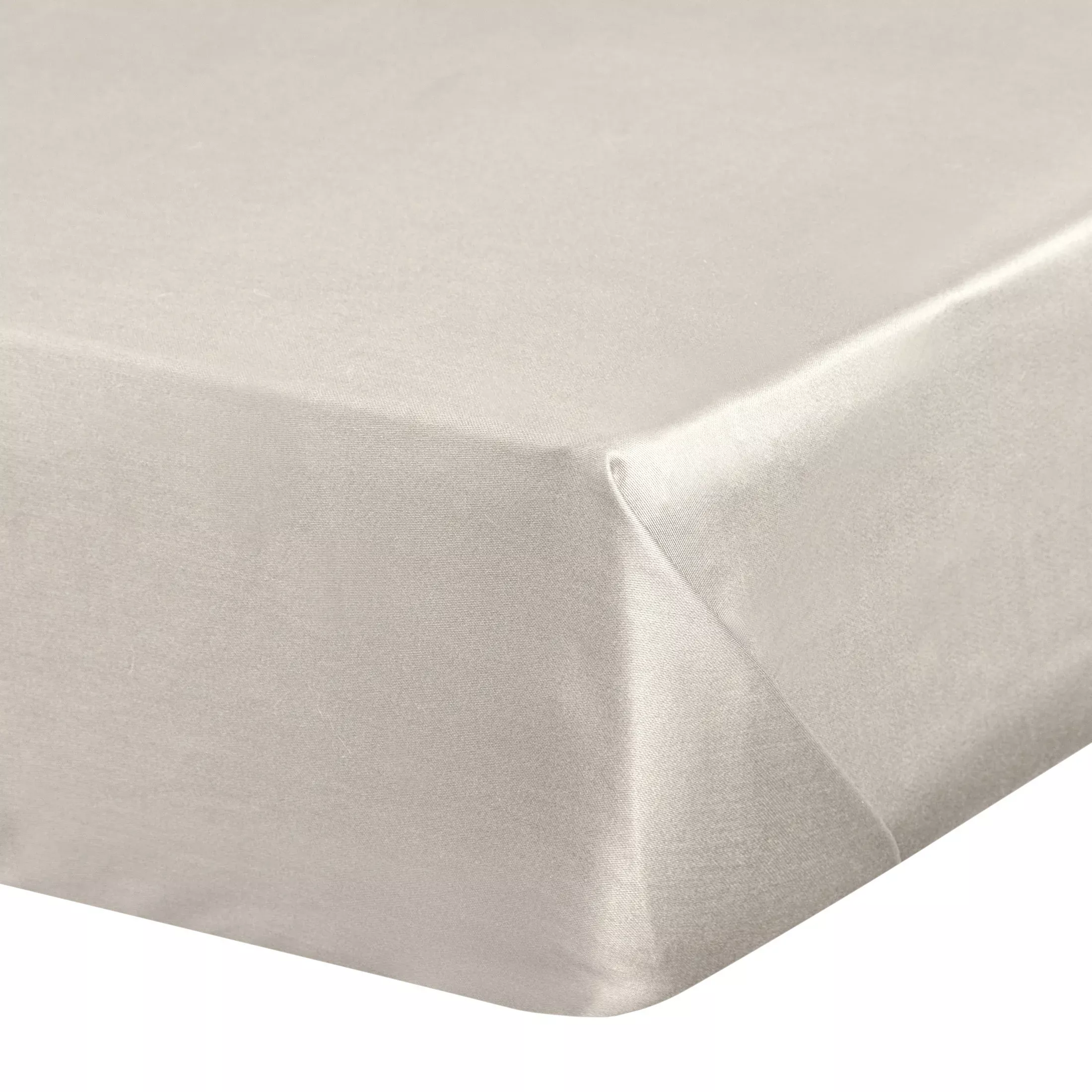 Prześcieradło gładkie bez gumki 180x210 cm z satyny bawełnianej kolor beżowy 125 g/m2 NOVA