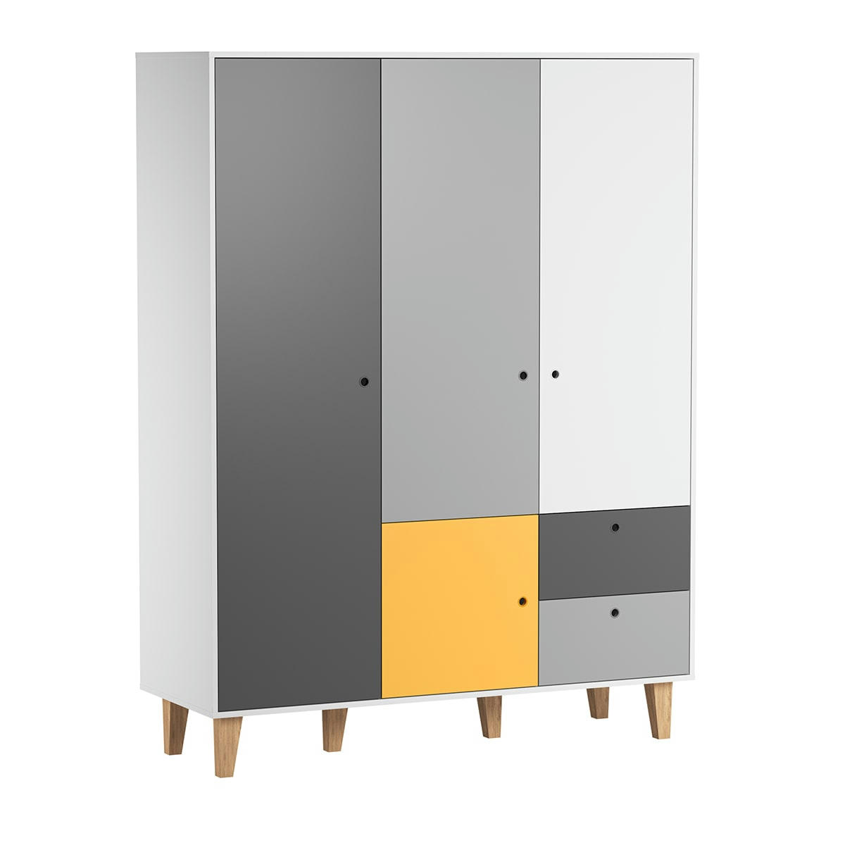 CONCEPT - Armoire 3 portes jaune