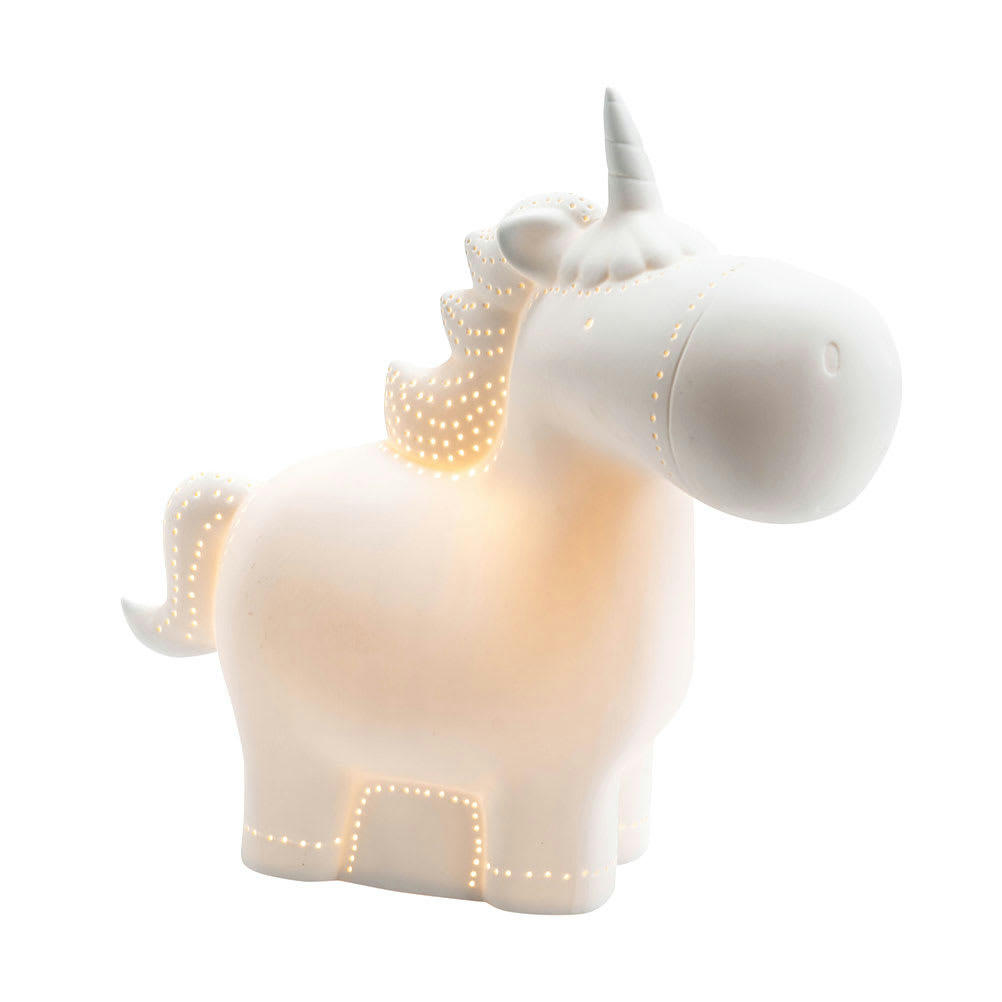 - Lampe à poser licorne en porcelaine