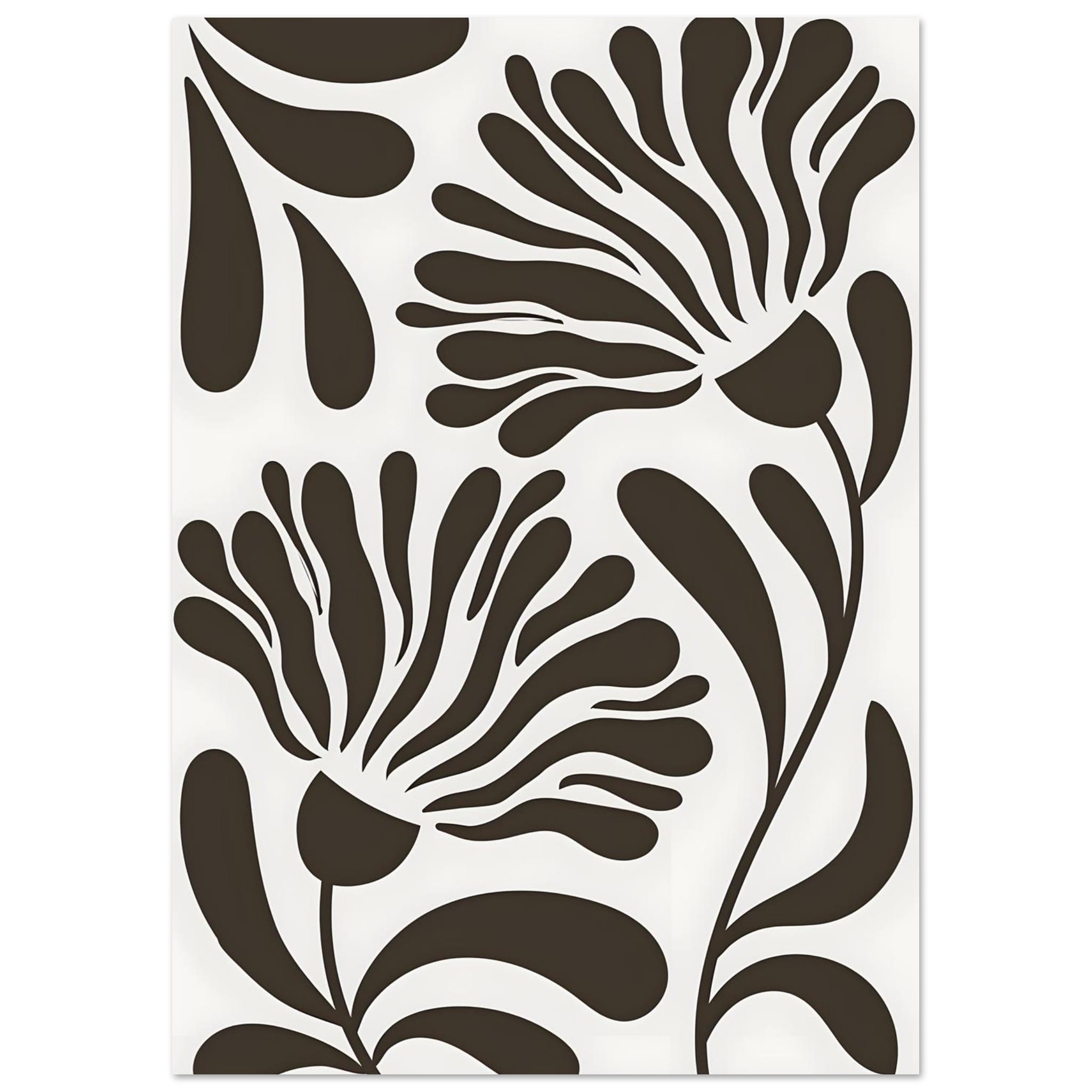 Artfulprints Poster Matisse – Wildflower line  - A4 21x29.7 cm - Zwart / Wit