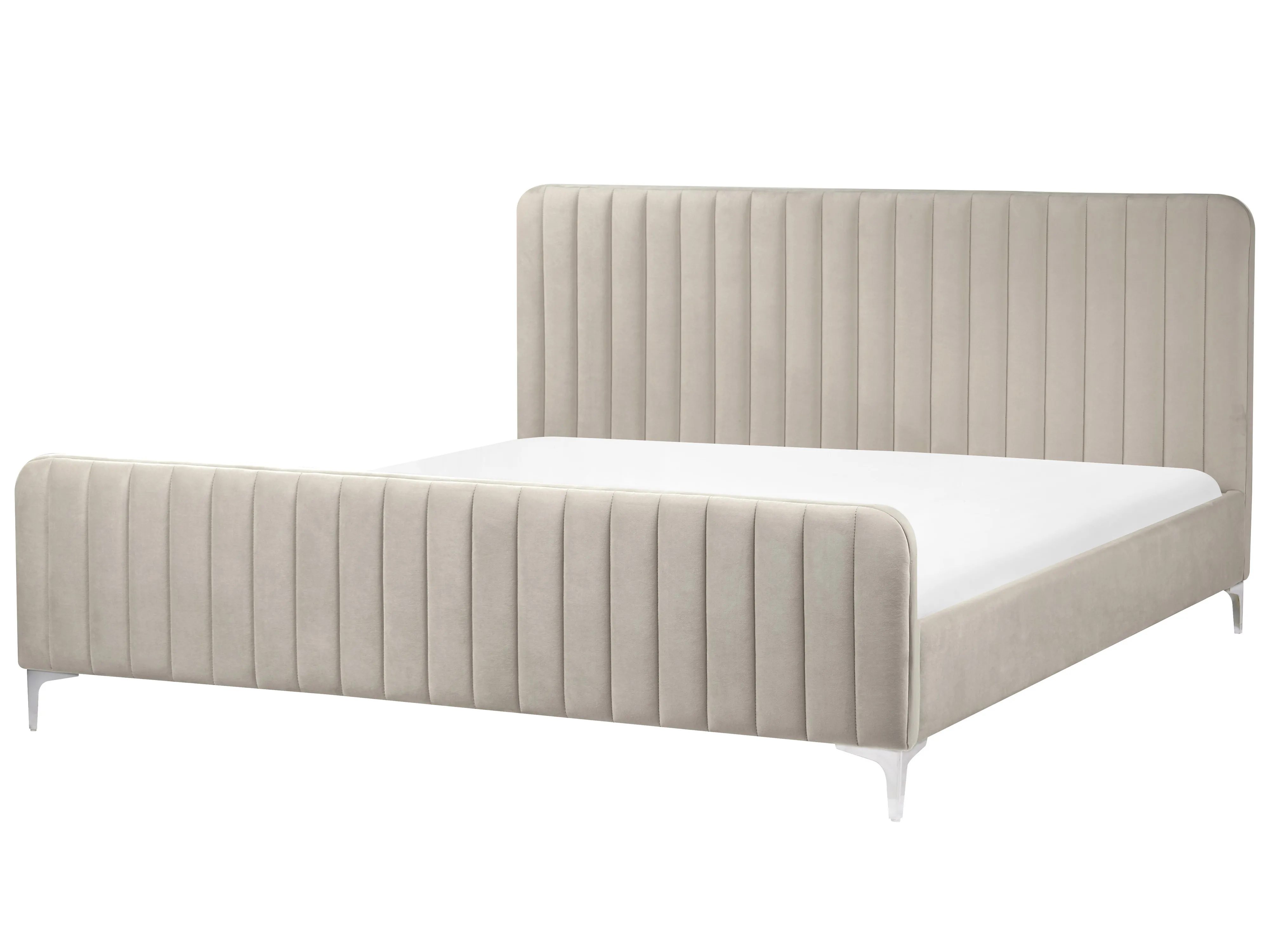 Bed Velvet LUNAN 180 x 200 cm (EU Super King) Taupe