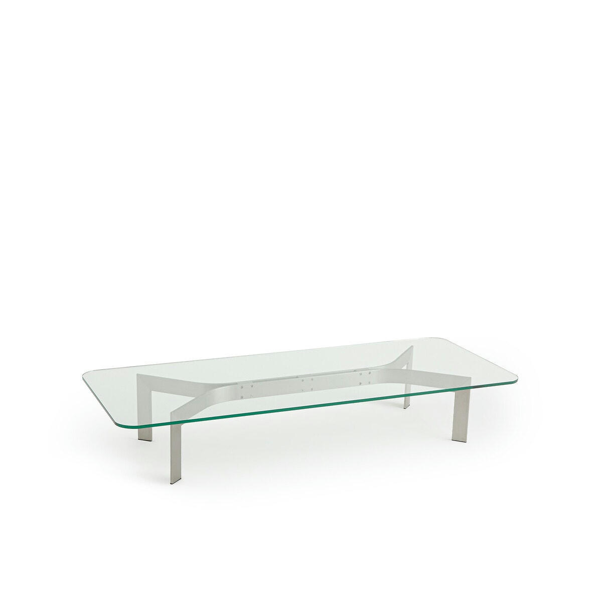 Table basse verre/nickel satiné, Drio