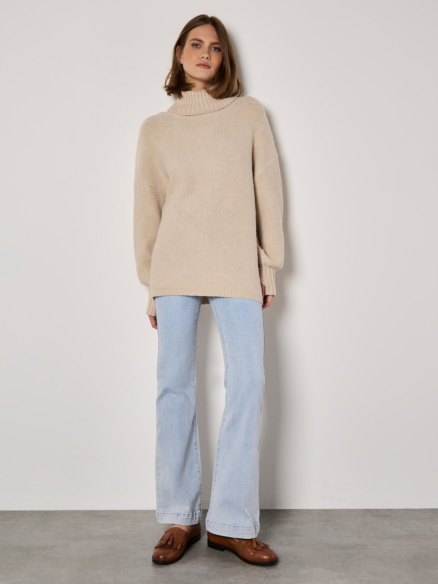 Apricot Oversized Boucle Tunic Jumper