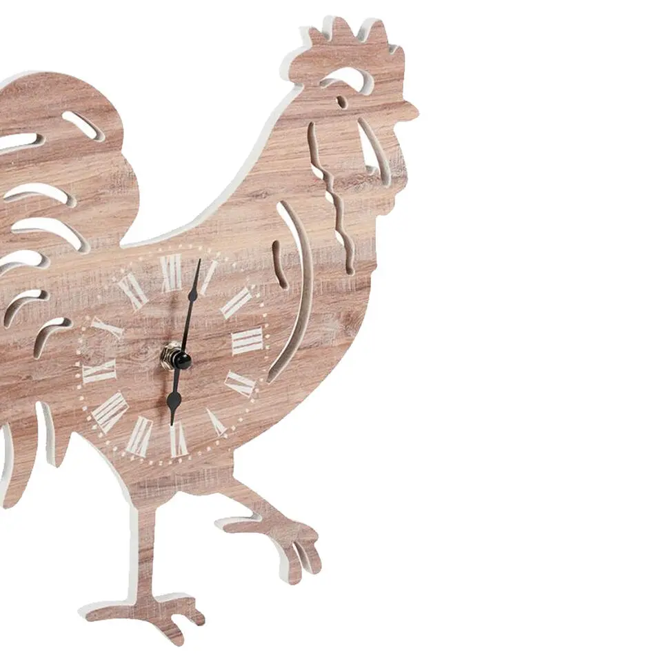 Ostaria Wandklok/muur klok Rooper - kip/haan - D30 cm - MDF