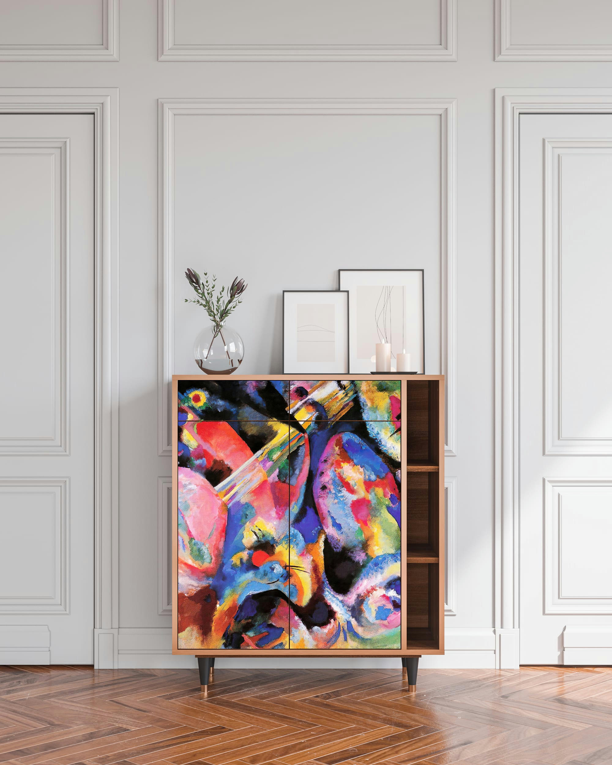KANDINSKY - Buffet  multicolore 2 tiroirs et 2 portes L 94 cm