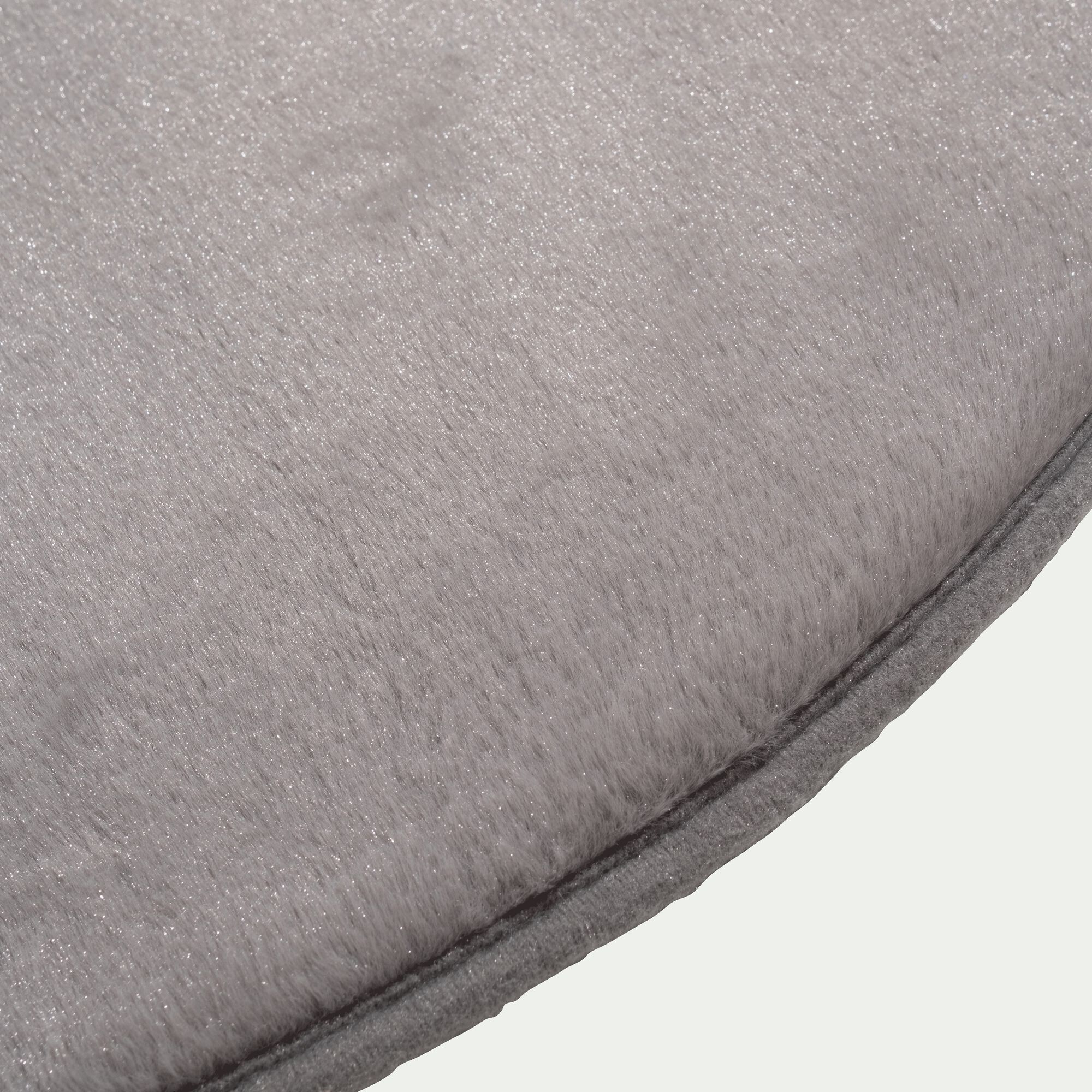ROBIN - Tapis rond imitation fourrure - gris restanque D70cm