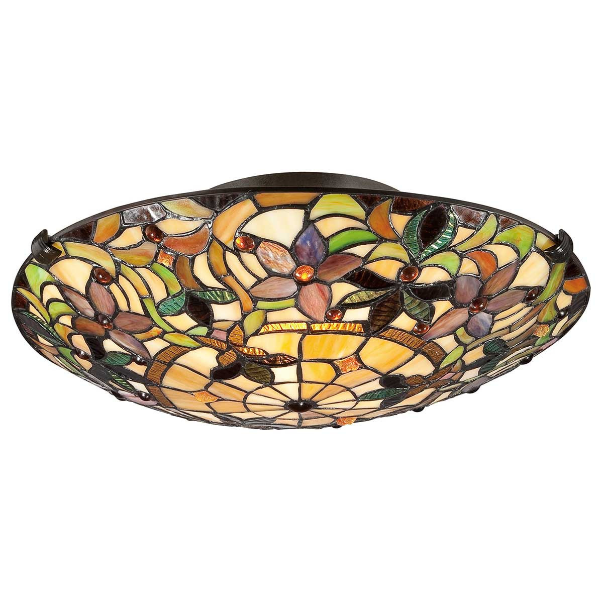 Plafon witrażowy multikolor okrągły 42,1cm Kami 2xE27x60W IP20 Quoizel
