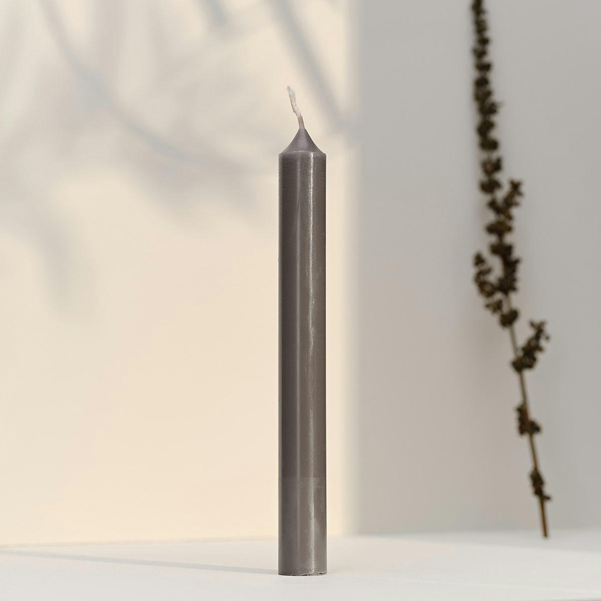 - 12 bougies droites 7h Gris Intemporel