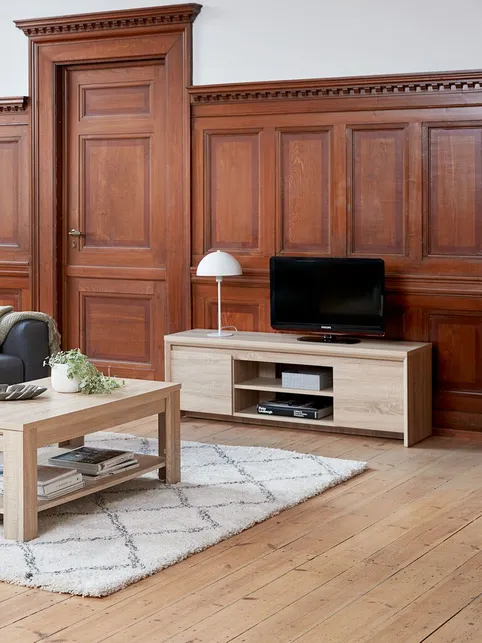 TV-bord HASLUND 2 låger lys eg