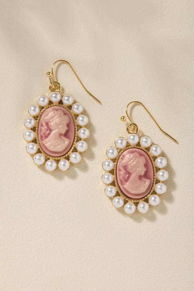 Kathy Pearl Cameo Drop Earrings