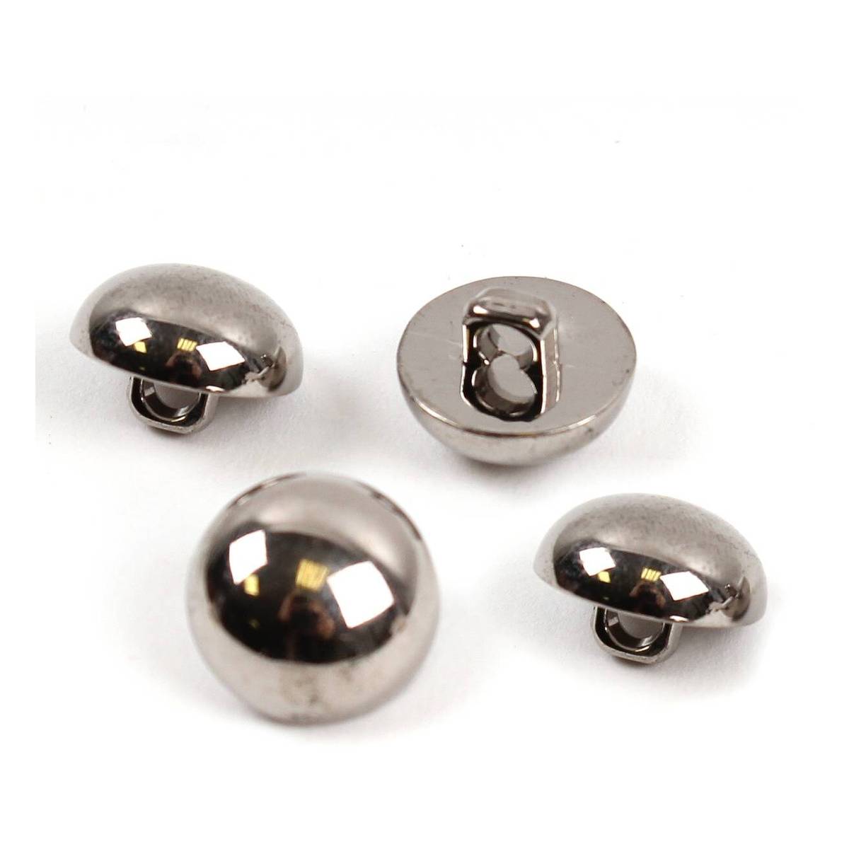 Hemline Silver Metal Dome Button 4 Pack