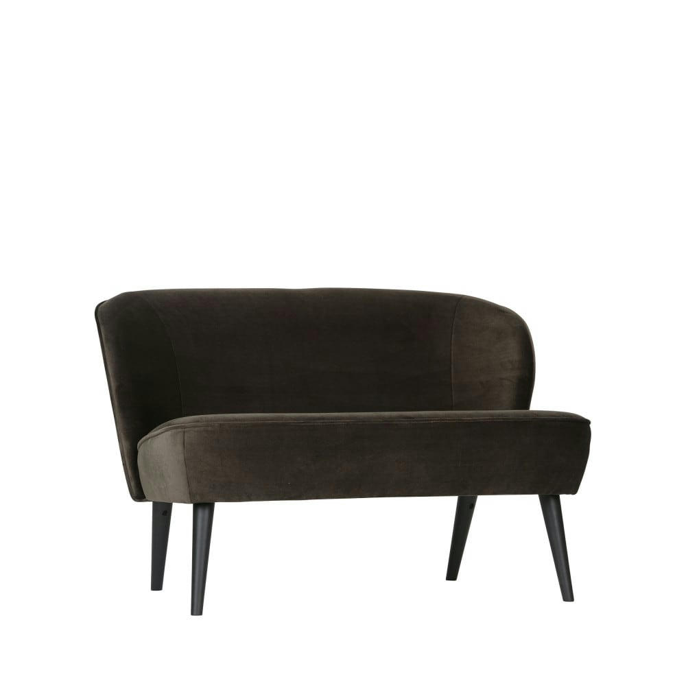 SARA - Banquette 2 places velours vert kaki