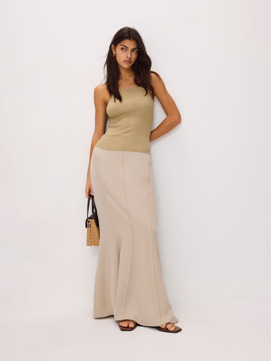 Lyocell Blend Maxi Skirt