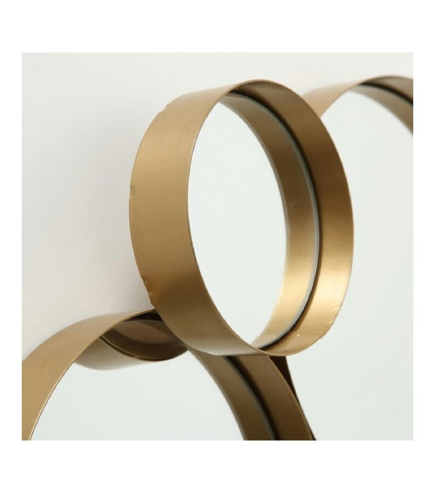 MULTI - Miroir mural en métal doré multi-miroirs 73x57