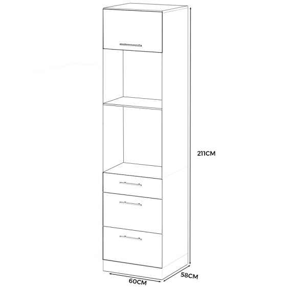 Słupek kuchenny 60cm piekarnik s60ms3 spremium biały mat