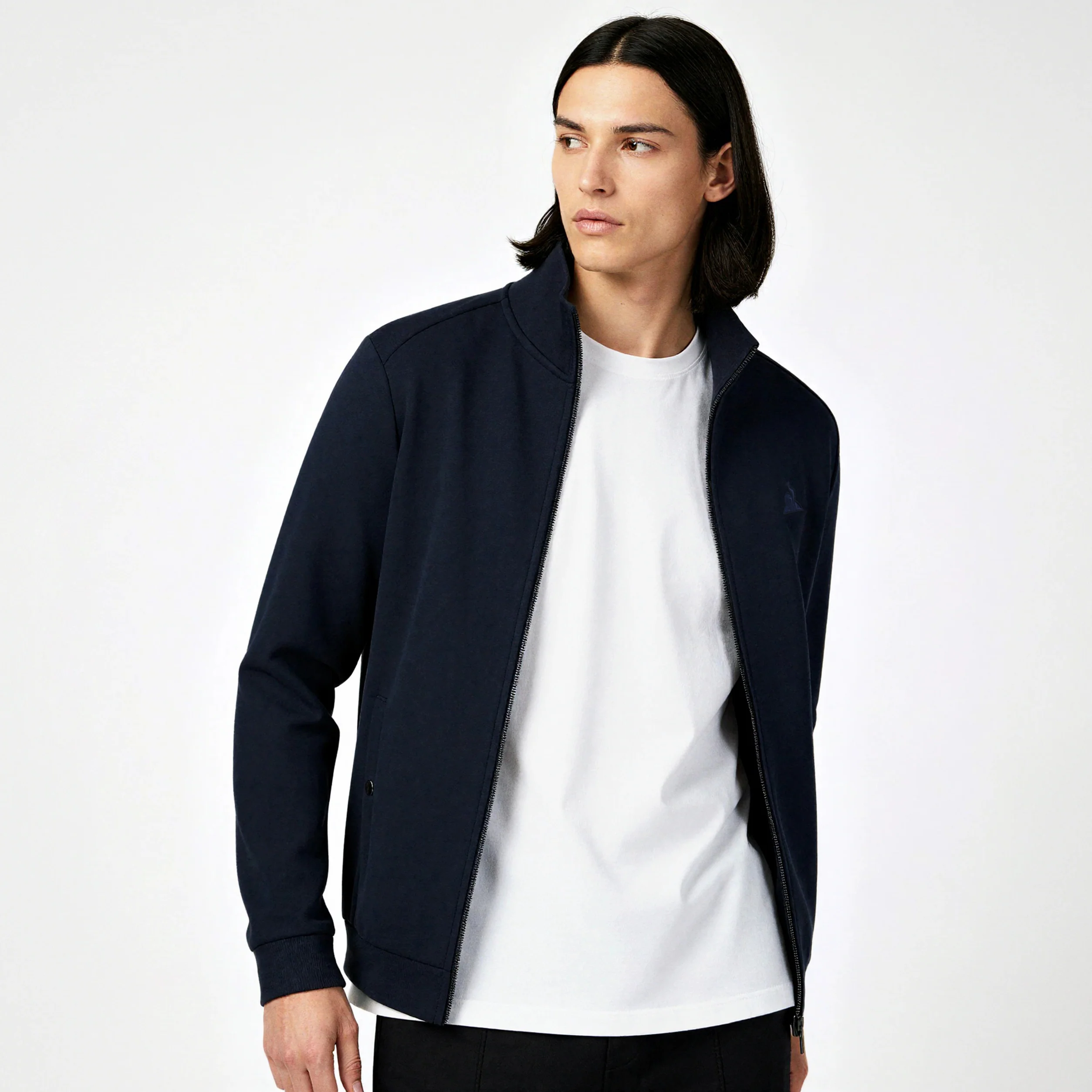 Veste zippée Essentiel double face avec logo brodé ton sur ton