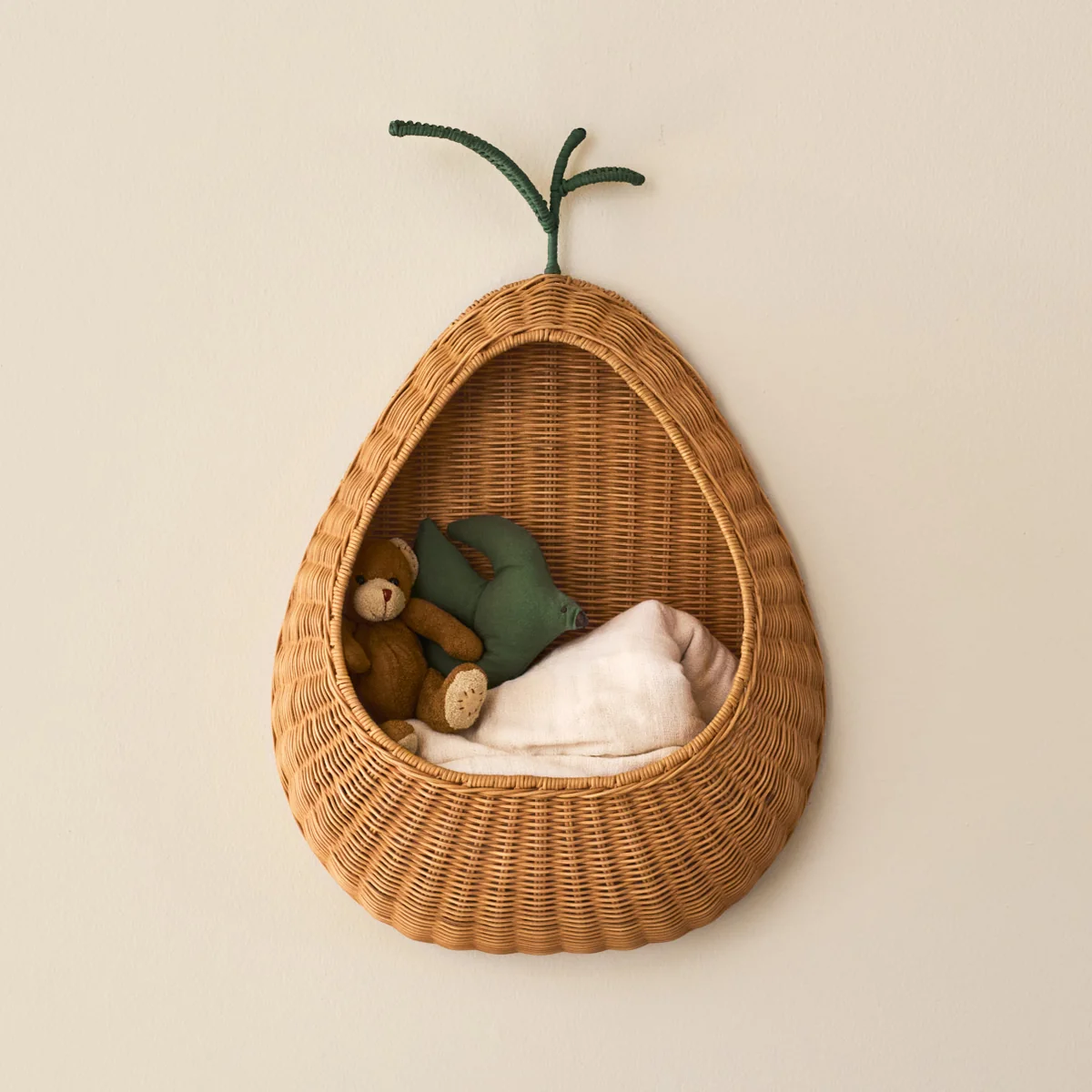Ferm Living - Pear Wandaufbewahrung, Rattan geflochten