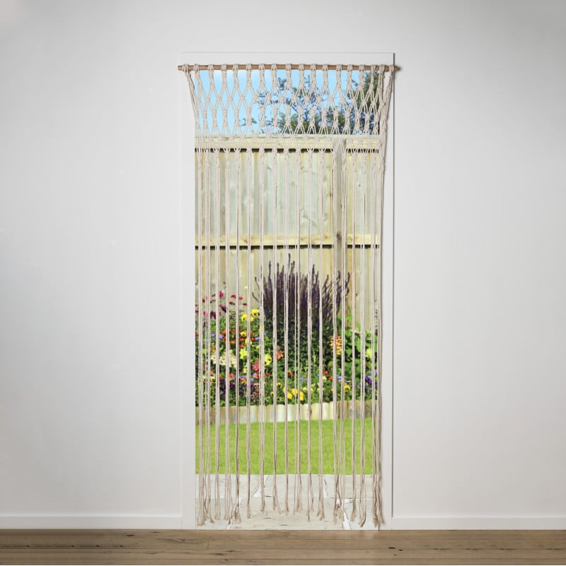 Deurgordijn macrame - beige - 90x200 cm