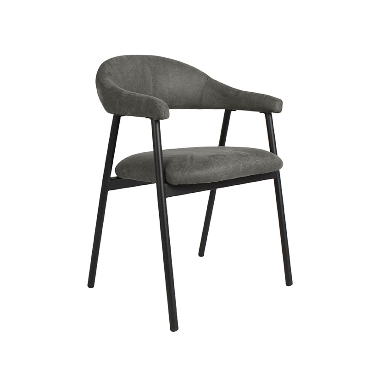 LABEL51 Eetkamerstoel Amaze - Antraciet Stof - Zithoogte 50cm - Set van 2