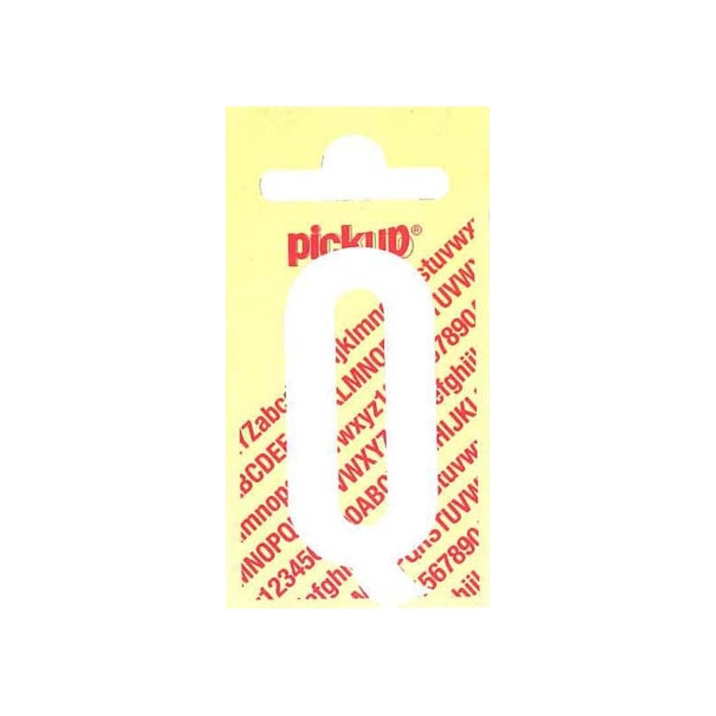 Lettre Q adhésive blanche 4 x 6 cm