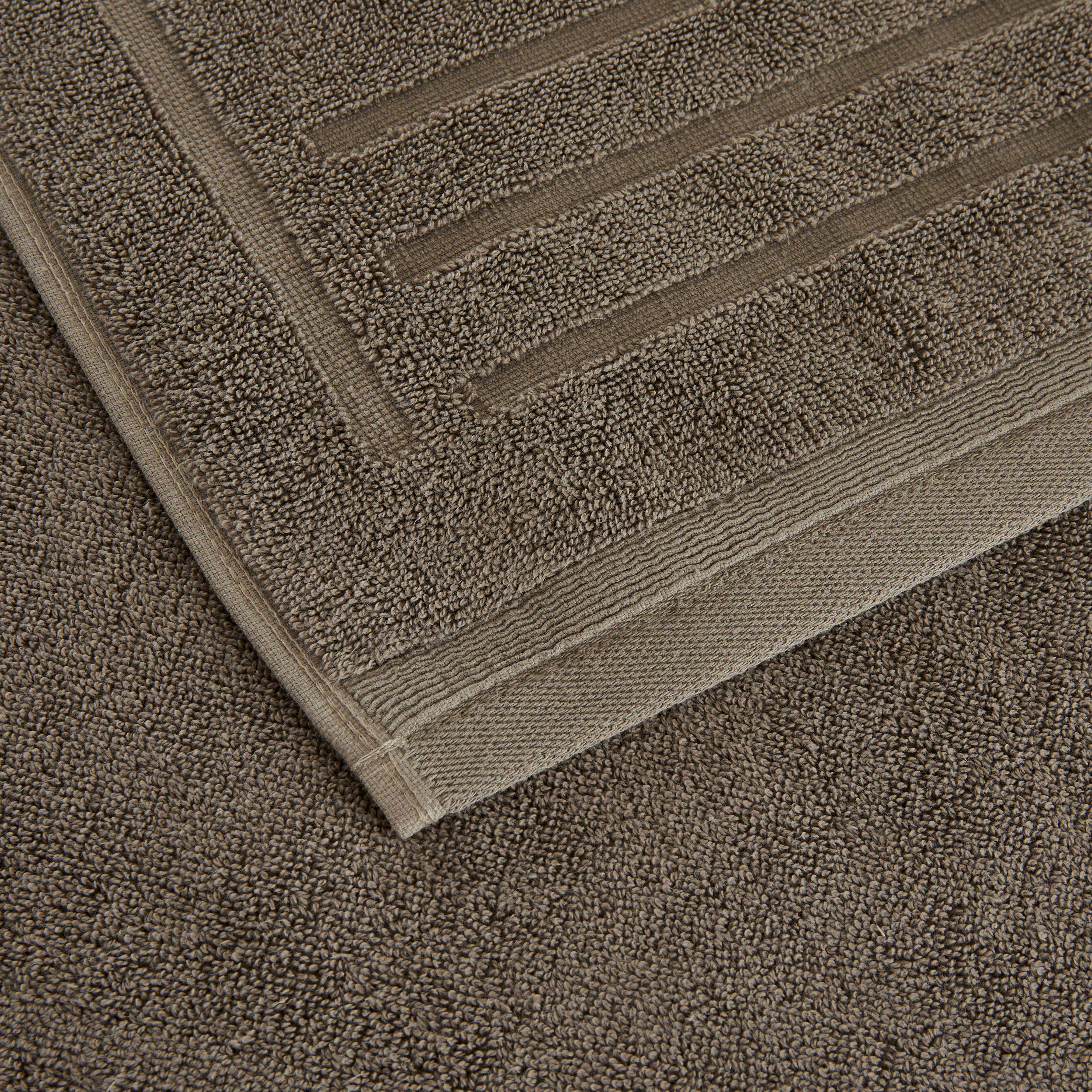 ROMANE - Tapis de bain en coton marron 50x80 cm