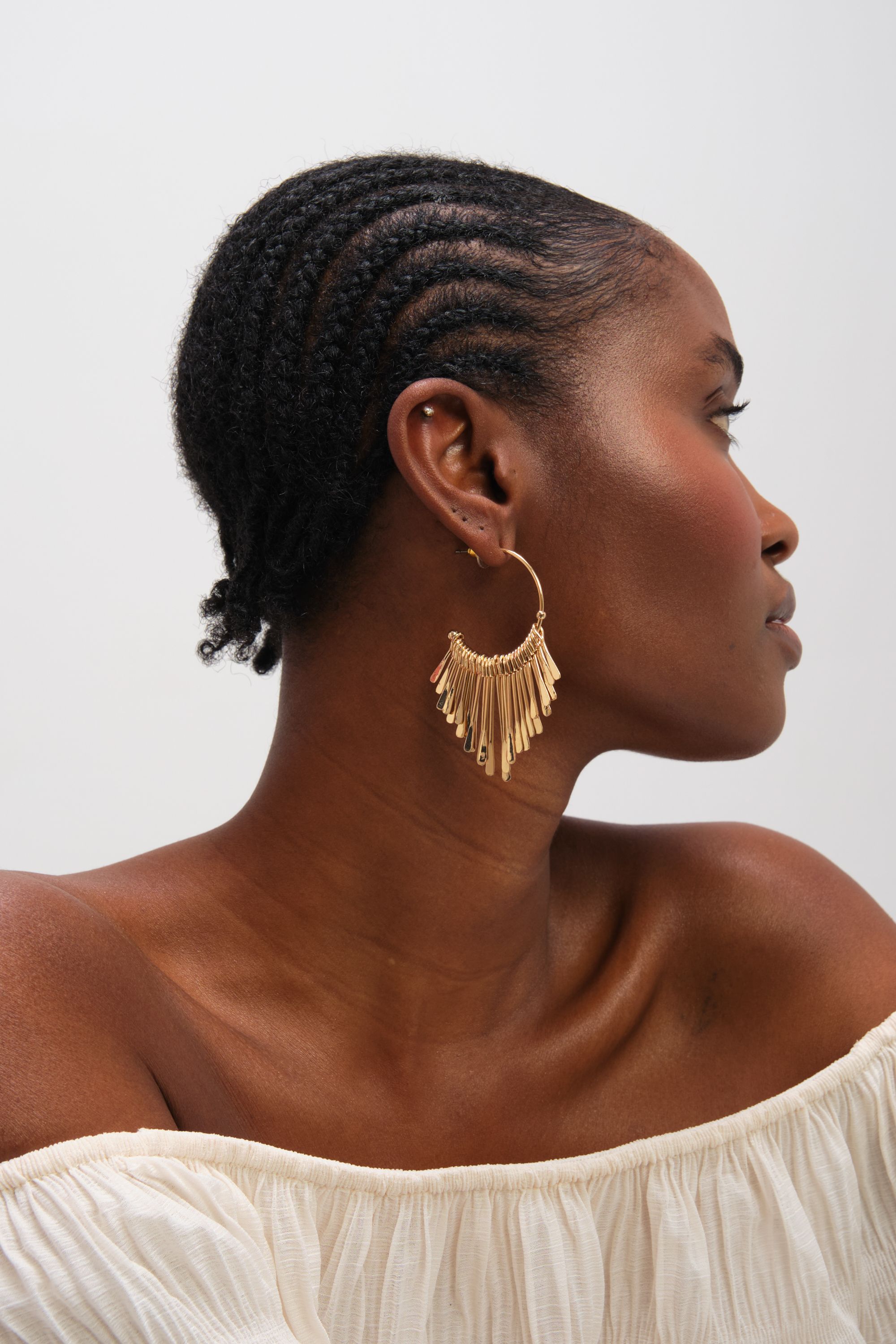 Mood Gold Plated Polished Stick Hoops