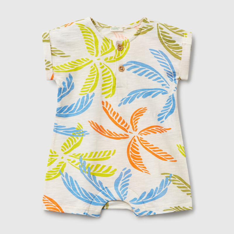Onesie with tropical print