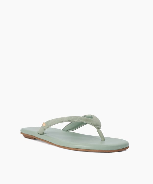 Levana Sage - Suede Toe Post Flat Flip Flop Sandals