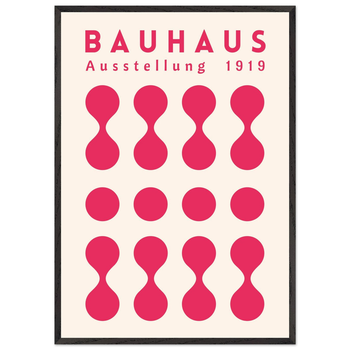 Artfulprints Poster met Lijst Bauhaus - Ausstellung fuchsia  - 70x100 cm - Roze
