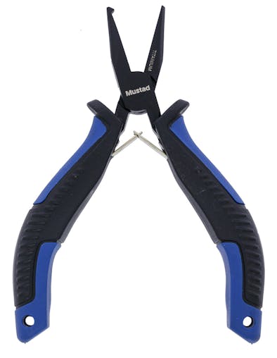 Mustad 4.5 Inch Heavy Duty Needle Nose Split Ring Pliers - Stainless Steel