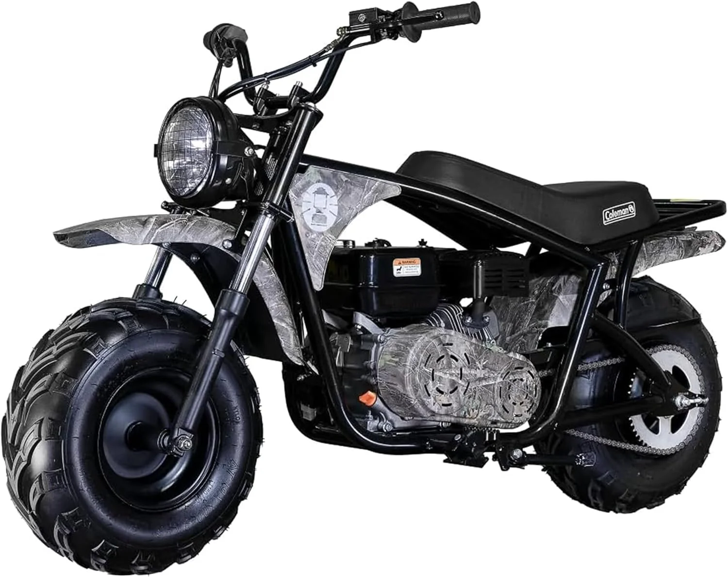 196cc Gas Powered Camo Minibike for Kids and Adults, 1-Cylinder, 4-Stroke, 23 Mph, 200 lbs Maximum Load, Ideal for Off-Road and Trail Riding