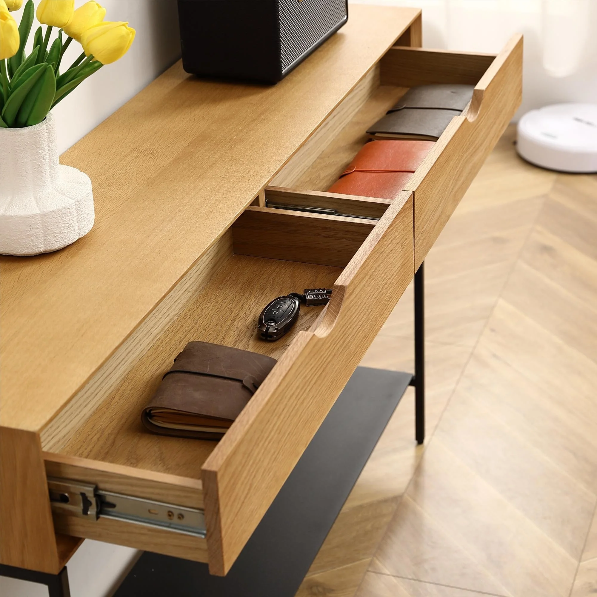 White Oak Entrance Table - Modern And Elegant Porch Table, Dining Side Table, And Console Table 47.24Inch