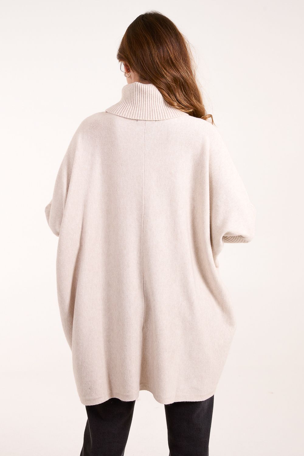 Blue Vanilla Roll Neck Pocket Jumper