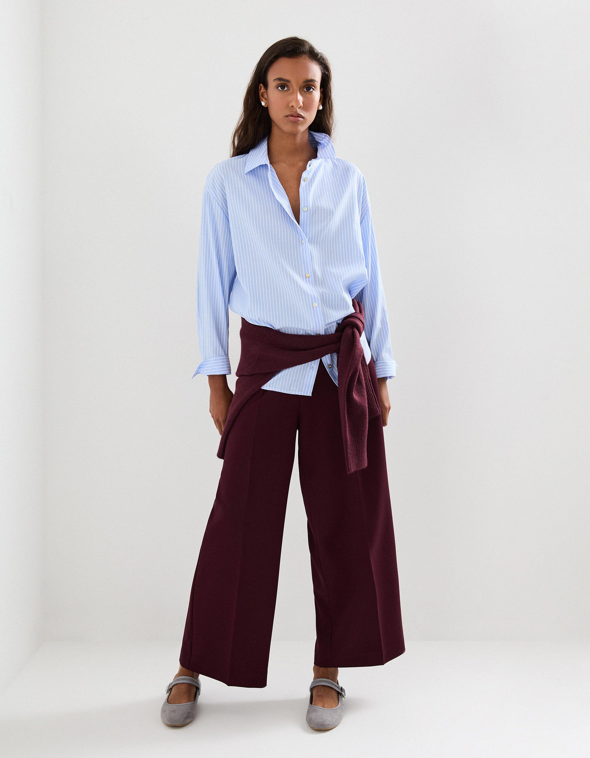Calças Culotte, Mulher, Vermelho Escuro