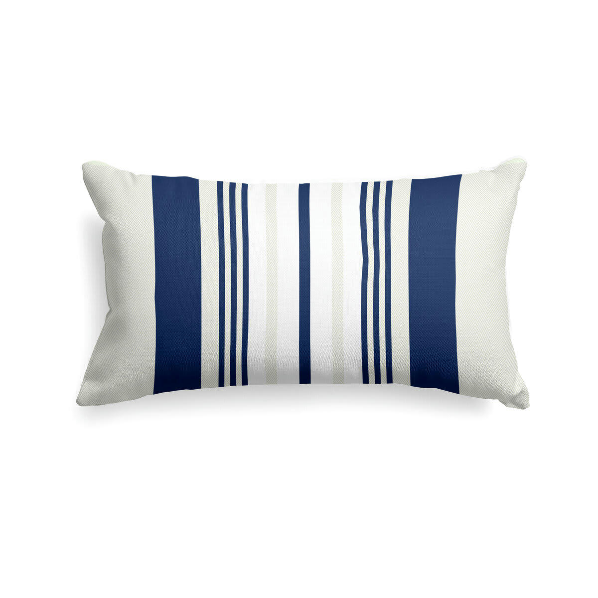 DONIBANE - Housse de coussin satin de coton bleu 25x45 cm