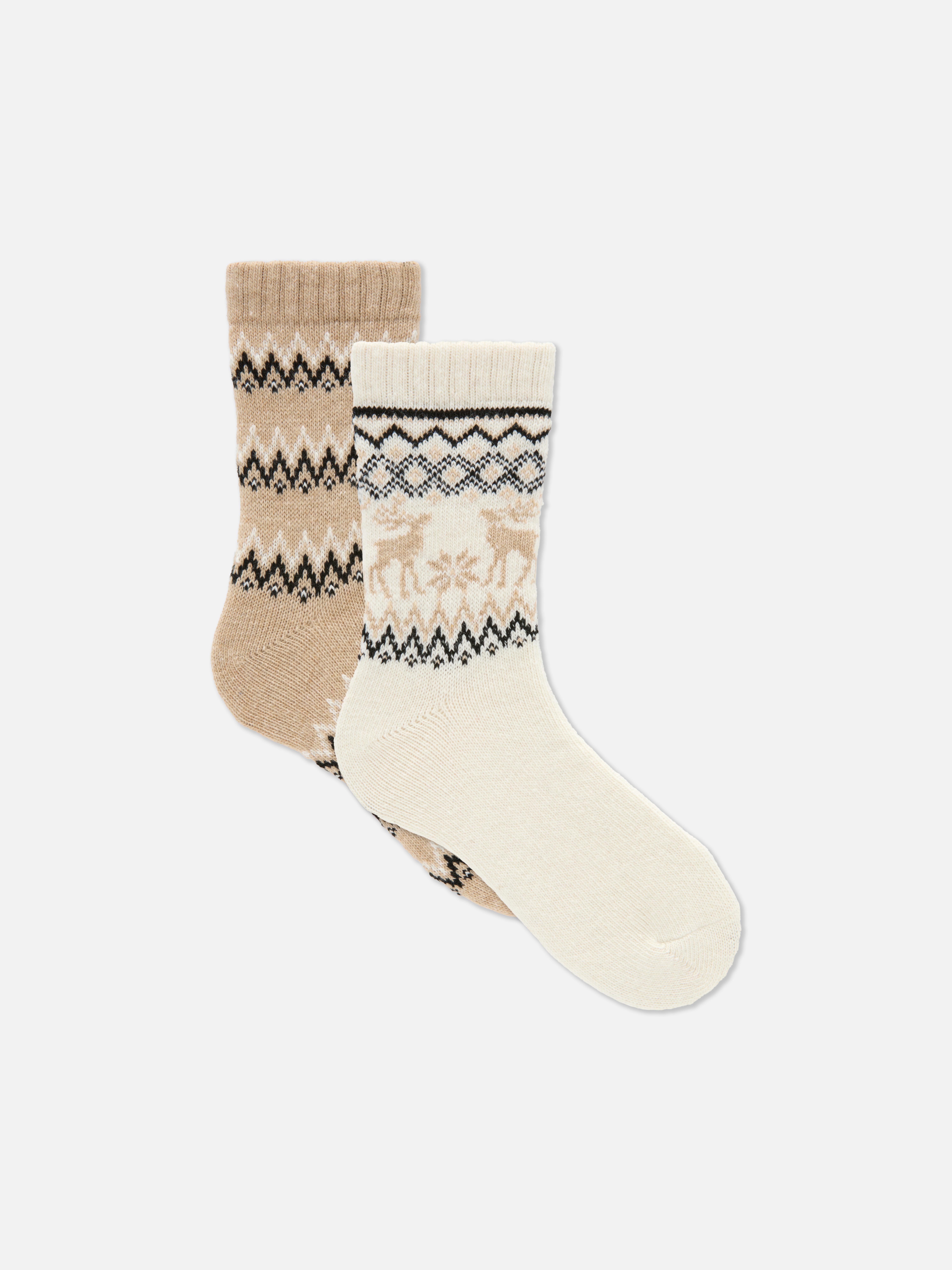 2pk Fair Isle Thermal Crew Socks