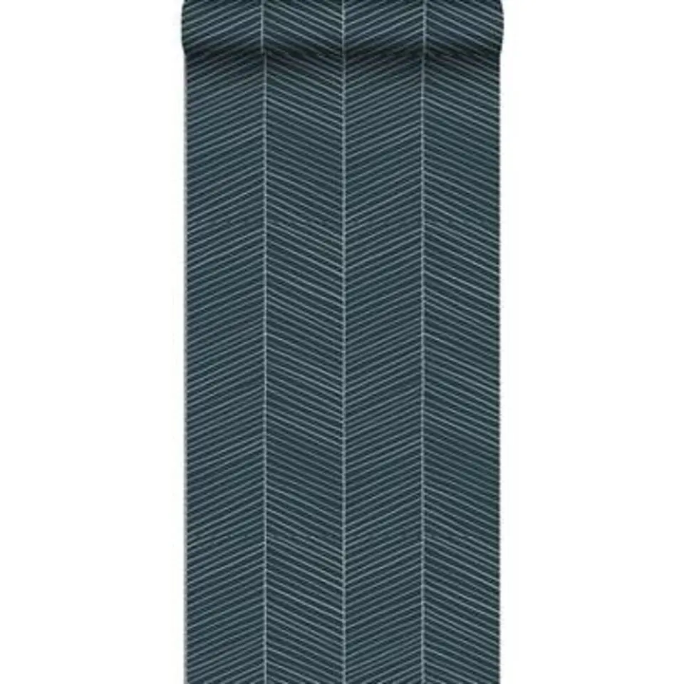 ESTAhome behang - visgraat-motief - donkerblauw - 0.53 x 10.05 m