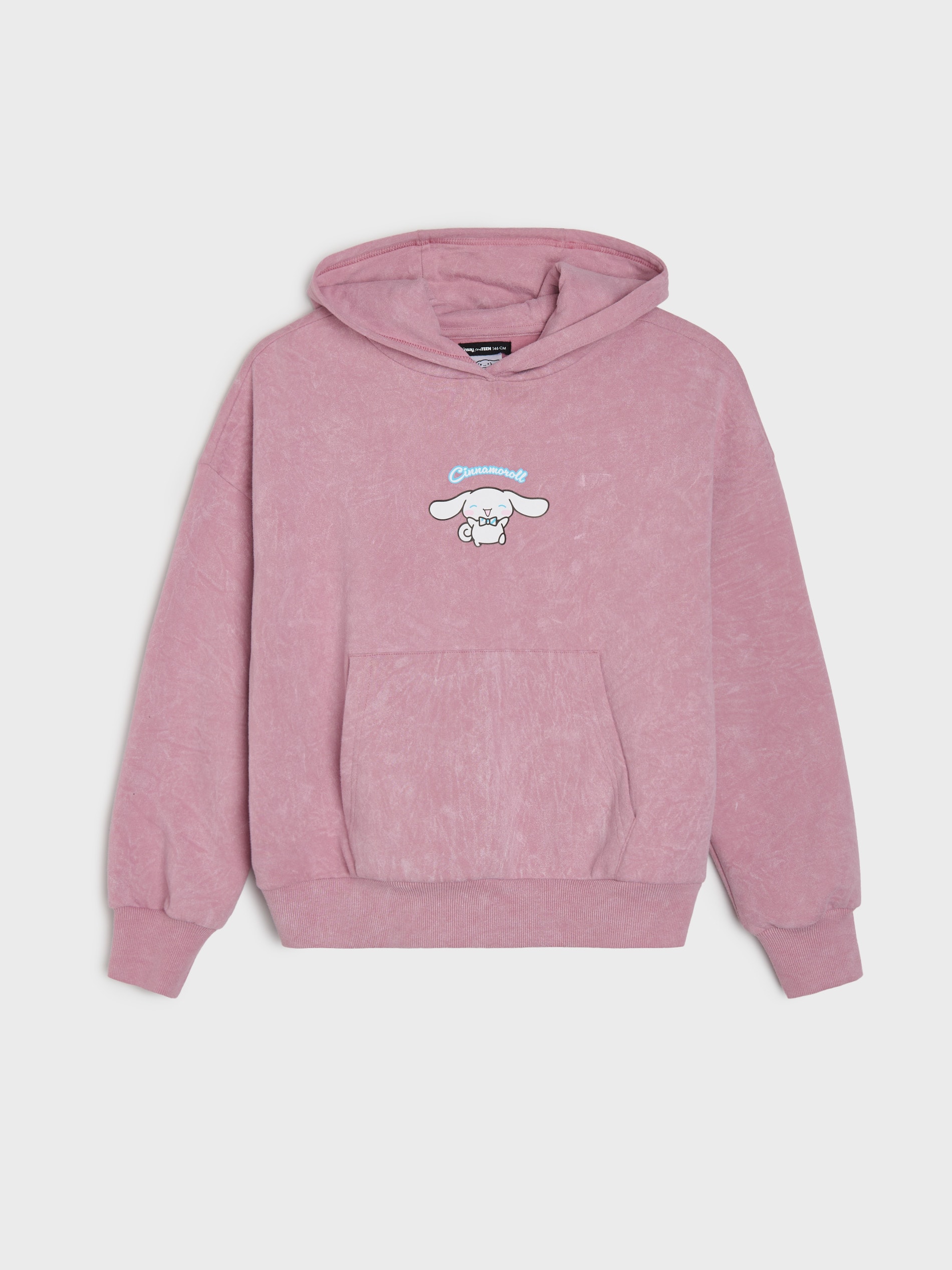 Bawełniana bluza z kapturem z nadrukiem na plecach Cinnamoroll
