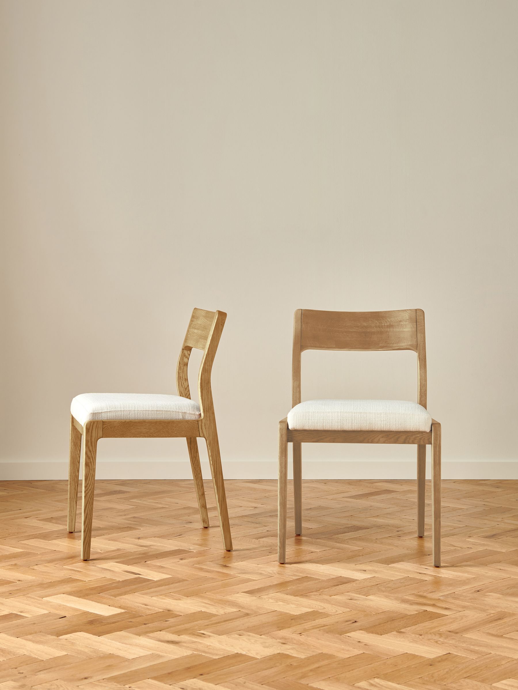 Jasper Conran London Set of 2 Oak Frame Natural Belgrave Dining Chairs