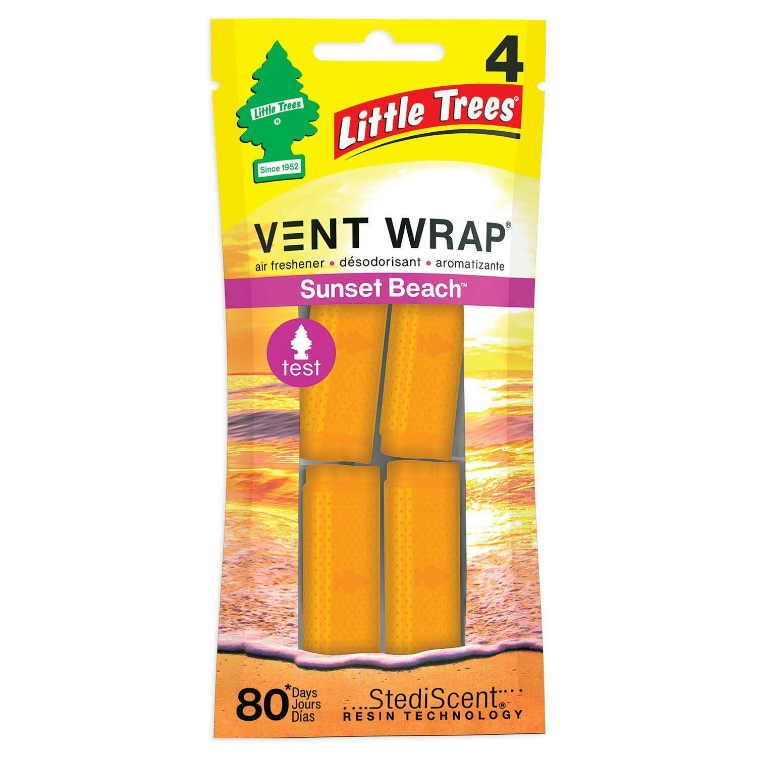 Little Trees Beach Car Vent Wrap Air Freshener, 4-pk